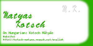 matyas kotsch business card